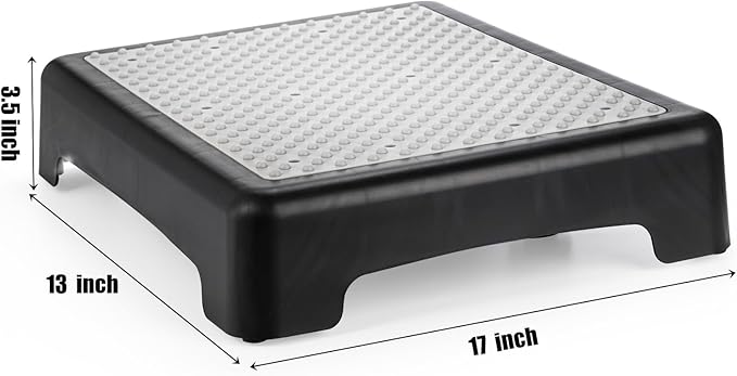 Lawei One Step Stool for Adults and Elderly, Non-Slip Mobility Stepping Stools, Safety High Rise Stairs, Portable Platform Step Standing Supports for Cars, Bed, Door, Stair, Bathroom, Indoor/Outdoor