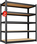 Set of 7 Garage Shelving-2050 lbs 5 Tier Storage Shelves,Adjustable Heavy Duty Metal Shelving Unit and Storage Large Rack,Utility Steel Shelf For Warehouse Industrial Pantry Basement 78"x46"x20"