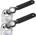 2-Pack Soda Can Opener and Beer Bottle Opener Bartender with Good Grip Silicone Handle, Pop Top Can Tab Opener for Long Nails, Bottle Opener for Arthritic Hand and Seniors, Black