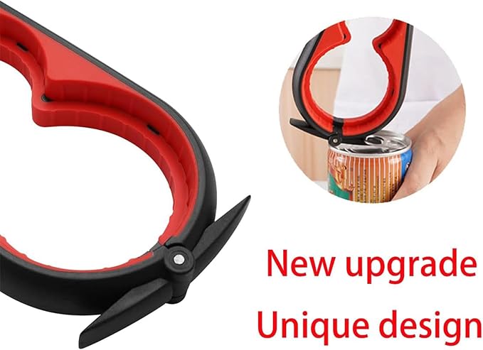 Bottle Opener for Arthritic Hand,Jar Opener for Old People, Children, Women, Those with Weak Hands,Multifunctional Kitchen Gadgets (02-Black)