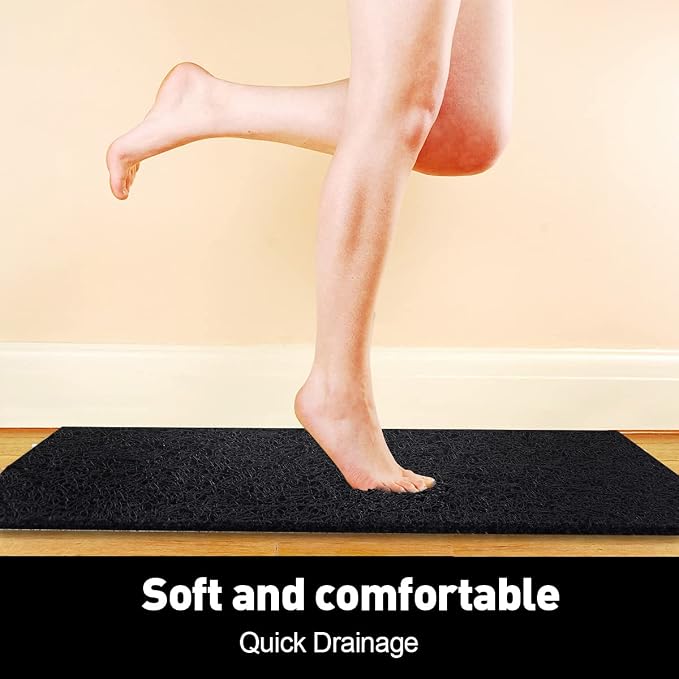 Asvin Soft Textured Bath, Shower, Tub Mat, 24x16 Inch, Phthalate Free, Non Slip Comfort Bathtub Mats with Drain, PVC Loofah Bathroom Mats for Wet Areas, Quick Drying