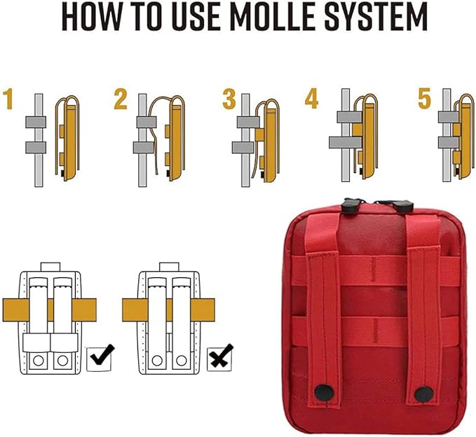 First Aid Pouch Empty Small, Tactical Molle EMT Pouch Compact Medical IFAK Rip Away Untility Bag Pouches