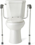 Medline Toilet Safety Rail with Arms - Foldable Aluminum, Sturdy & Secure, Elderly Assistance
