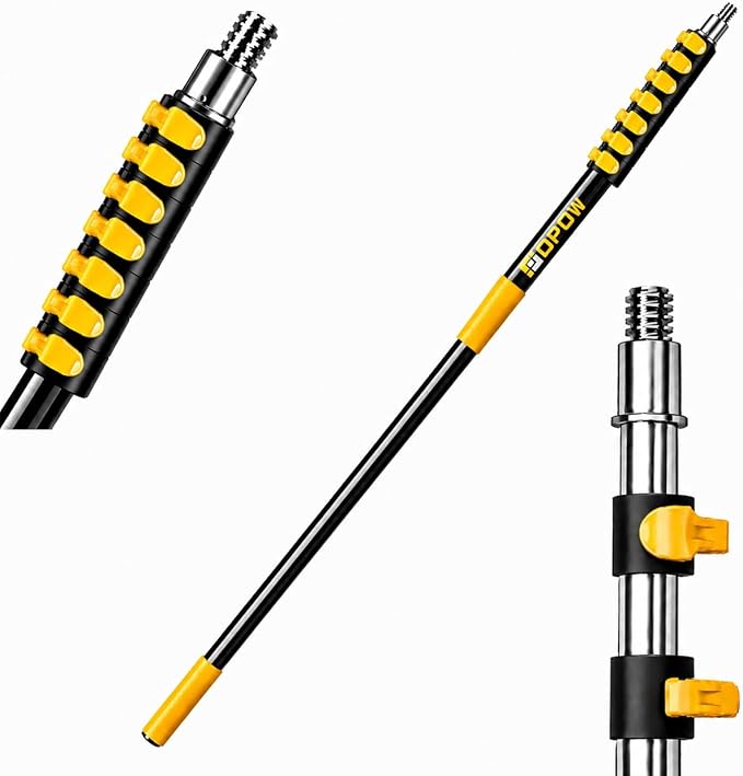 4.8-28ft Heavy-Duty Extension Pole - Maximum 34ft Reach for Large Commercial Buildings - Premium Aluminum Construction - Professional Grade Multi-Purpose Tool