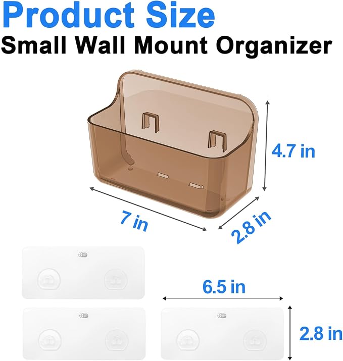 Diesisa 2pc Acrylic Wall Mount Organizer, Adhesive Cabinet Door Organizer,Acrylic Bathroom Shelves for Wall,No Drilling Hang Walls,with Self Adhesive Tape, for Bathroom, Kitchen, Living Room