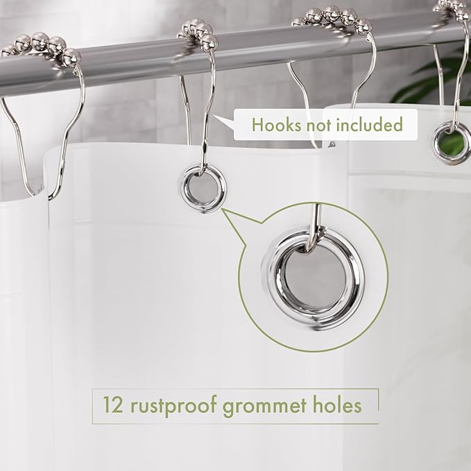 AmazerBath Extra Long Shower Curtain Liner, Plastic Shower Liner 84 Inches Long, Frosted PEVA 72x84 Shower Curtain Liner, Cute Waterproof 84 Inch Shower Curtain Liners with 3 Magnets