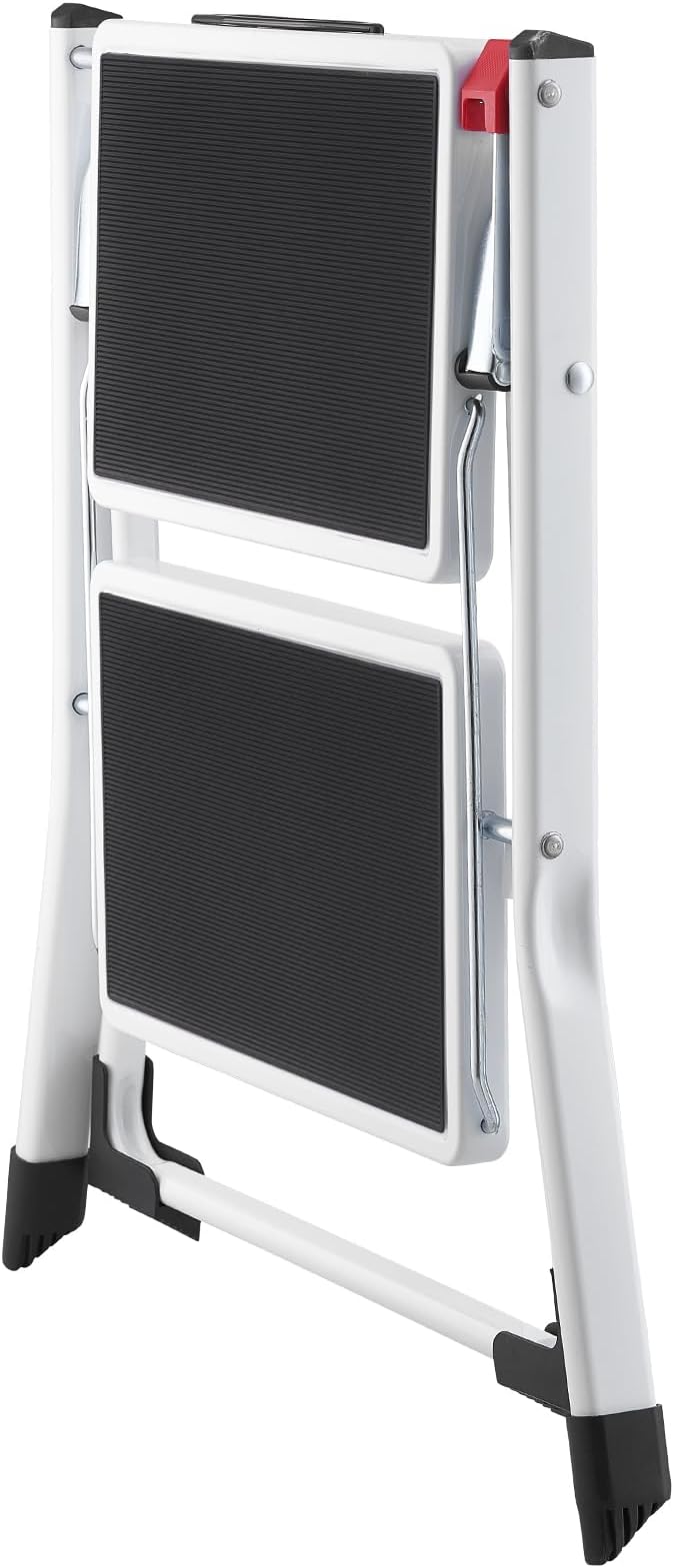 VEVOR Step Ladder 2-Step 330lbs Capacity, Ergonomic Folding Steel Step Stool with Wide Anti-Slip Pedal, Sturdy Step Stool for Adults Toddlers, Multi-Use for Household, Kitchen, Office, RVs