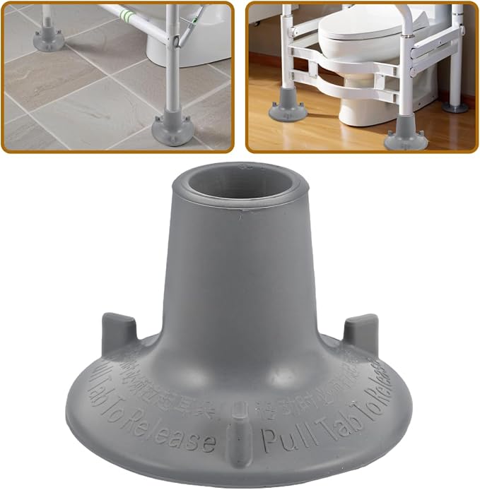 Large Suction Cup Feet Replacement for Toilet Handrail Mat Non Slip Cushioned Foot Pads Bathroom Safety Shower Chair Accessories 3.74X3.74X2.55In