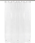 BAROSSA Design 54 inch Wide Stall Shower Curtain Liner with 3 Magnets - PEVA, Waterproof, PVC Free, Metal Grommets, Clear, 54x72