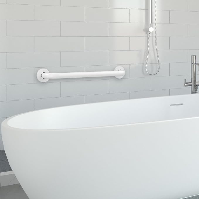 16 Inch Grab Bars for Wall White, Safety Shower Grab Bars for Seniors Elderly Handicapped, Handicap Grab Bars for Shower with Concealed Screws, Tesuchan
