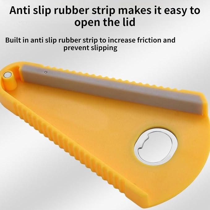 Adjustable Bottle Opener for Tight Lids, Multi-Function Lid Remover for Jars and Cans, Non-Slip Manual Jar Opener, Kitchen Tool for Stuck Lids, 7.64"x3.54"x0.79" (White)