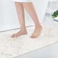 OLANLY Memory Foam Bath Mat Rug 70x24, Ultra Soft and Absorbent Bathroom Rugs, Non-Slip, Comfortable, Machine Washable Bath Carpet for Bathroom Floor, Tub, Shower and Home Decor Accessories, Ivory