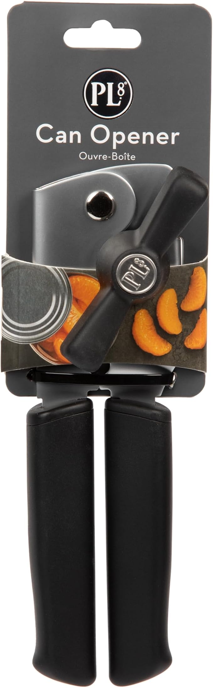 PL8 Can Opener - Stainless Steel Cutting Wheel for smooth edge, Ergonomic Soft-Grip Handles, Built-In Bottle Opener, Durable and Easy to Clean Kitchen Tool