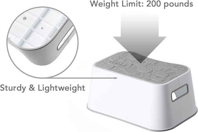 2 Pack Step Stool for Kids, Cute Sea Animals Toddler Kids Step Stool Stackable Non-Slip Safety Foot Stool for Kitchen Bathroom and Toilet Potty Training (Gray)