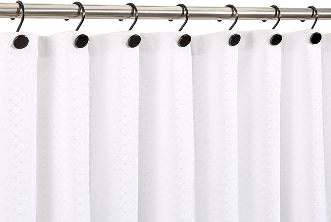 CHICTIE Black Shower Curtain Hooks, 12 Pieces, Metal, Shower Curtain Rings, Modern Decorative Design