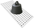 White Weighted Non Slip Bathtub Mat Without Suction Cups,Textured TPE Bath Mat for Textured Tub & Shower Surfaces,Doesn't Float, Works on Tile and Stone(33.8”x 17”)