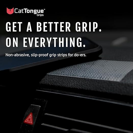 CATTONGUE GRIPS 2” Non-Abrasive Grip Tape Strips - Heavy-Duty, Waterproof Anti-Slip Tape for Furniture, Bathtubs, Frames, Gaming & More - Indoor & Outdoor Anti-Slip Solution (Glow in The Dark)