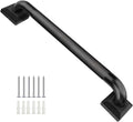 Shower Grab Bars for Seniors, 18 Inch Square Matte Black Bathroom Handle for Wall, Stainless Steel Anti Slip Bathtub Safety Bar, ADA Compliant 500 LBS Hand Rail for Elderly, Handicap