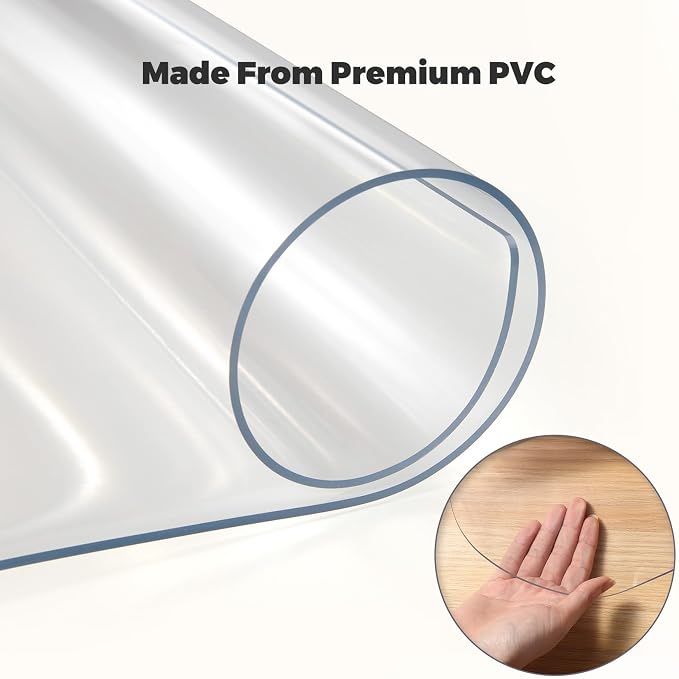 Yecaye Office Chair Mat for Hardwood Floor, 30" x 48" Clear Computer Desk Chair Mat, PVC Heavy Duty Floor Protector for Rolling Chairs, 1.7mm Thick Chair Mat (Transparent, 30" x 48" x0.07'')