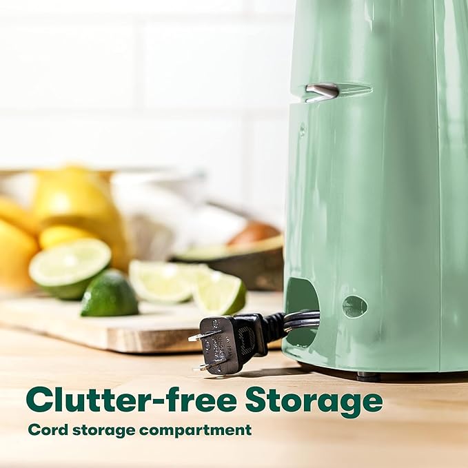 bella Electric Can Opener and Knife Sharpener, Removable Cutting Lever, Cord Storage, Stainless Steel Blade, Sage