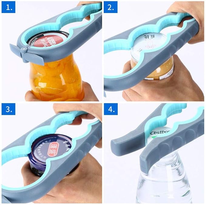 Jar Opener Bottle Opener and Ring Pull Can opener for Seniors, Arthritis Hands and Anyone with Low Strength, Arthritis Jar Openers Get Lids Off Easily