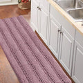 Turquoize Kitchen Rug Runner Slip-Resistant Microfiber Shaggy Bath Mat Bathroom Rug Extra Soft Absorbent Mat for Bathroom/Kitchen Floor with Non-Slip Backing Runner Rugs, 59"x 20", Mauve/Rose