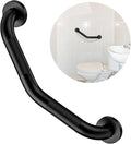 16 Inch Angled Grab Bar, ZUEXT Anti Slip Black Shower Grab Bar Handles, Stainless Steel Knurled Bathroom Balance Bar, Safety Hand Rail Support,Handicap Elderly Injury Senior Assist Bath Handle