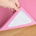 Rug Corner Gripper Non Slip - Self Adhesive Rug Pads Grippers for Hardwood Floors, Reusable Carpet Tape for Tile Floors, Cuttable Rug Stickers Keep Corners Flat (12x12cm)