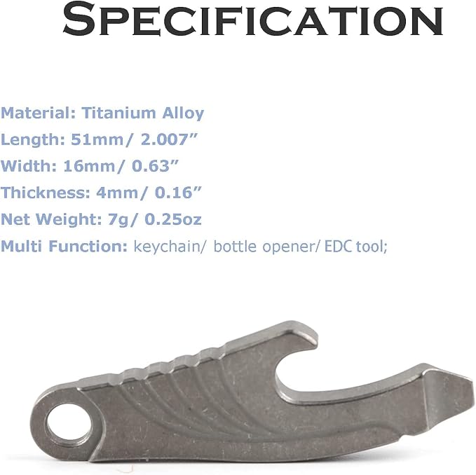 Hamans Mini Pry Bar Multi Tool Titanium Pry Bar with Bottle Opener Screwdriver Function (Grey)