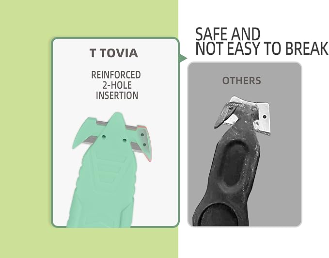 Safety Box Cutter, T TOVIA SK2 Stainless Steel Concealed Blade Package Opener with Tape Splitter for Cartons, Cardboard, Wrap, Straps, Film (10 Pieces - Green)