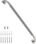 Brushed Nickel Grab Bar 32 Inch, iHansee Anti-Slip Bathroom Grab Bar w/Knurled Grip, Stainless Steel Safety Handrail for Toilet Bathtub, Wall Mounted Shower Handle Handicap Bars for Senior Elderly
