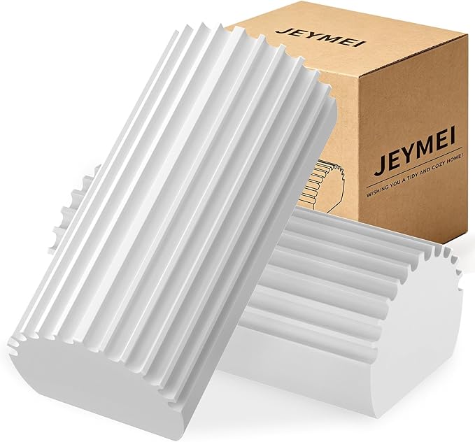 Jeymei 2-Pack Damp Clean Duster Sponge, Sponge Cleaning Brush, Duster for Cleaning Blinds, Glass, Baseboards, Vents, Railings, Mirrors, Window Track Grooves and Faucets