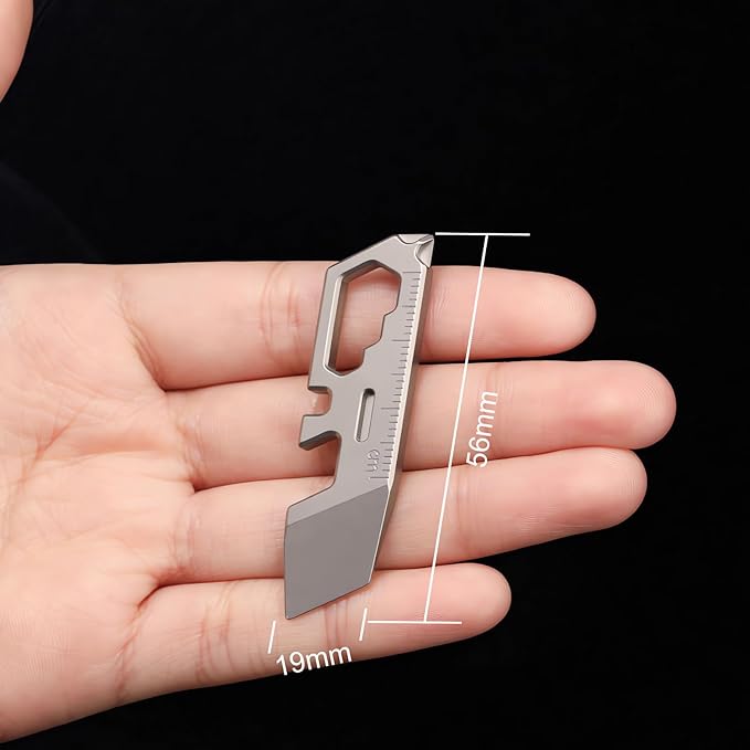 Titanium keychain tool,Lightweight Multipurpose Tool, Can Opener, Pry bar, Wrench Bottle Opener