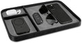 SITHON Valet Tray Trendy Organizer, Premium PU Leather Stylish and Organized Multifunctional Catchall Bedside Vanity Tray Nightstand Caddy Holder for Keys, Watch, Wallet, Jewelry and more (Black)