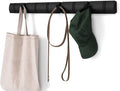 Umbra Flip Wall-Mounted Coat Rack with 8 Hooks – Modern, Space-Saving Storage for Hats, Jackets, Bags, Entryway, Mudroom, Closet, Bathroom, Bedroom – Black