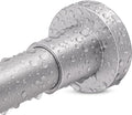 YNL Silver Shower Curtain Rod 32-80 Inch(2.7-6.6ft), Non Slip, Never Rust, No Drill Stainless Steel Spring Tension Shower Rod, Telescoping Curtain Rod for Bathroom Window Living Room