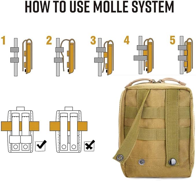 First Aid Pouch Empty Small, Tactical Molle EMT Pouch Compact Medical IFAK Rip Away Untility Bag Pouches