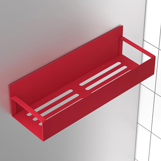 HuggieGems 4 Pack Magnetic Spice Storage Rack Organizer for Refrigerator and Oven, Red Fridge Organizers and Storage