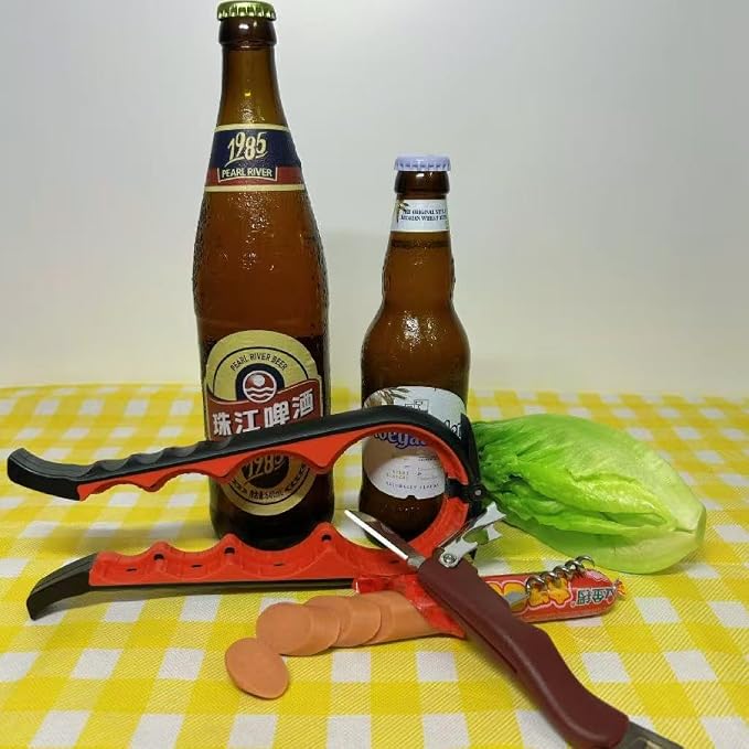 7-in-1 Multi-Function Bottle Opener, Kitchen Can Opener with Corkscrew, Jar Opener Bottle Opener and Can Opener for Weak hands, Seniors with Arthritis and Anyone with Low Strength