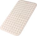 Bathtub and Shower Mats, 28 x 15 Inch Non-Slip Bath Mat, Machine Washable Bath Tub Mat with Suction Cups & Drain Holes for Bathroom, Beige