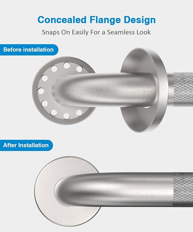 Grab Bar Bundle for ADA Compliance, Brushed Stainless Steel 1.5" Diameter 3-Piece Set (18", 36", 42") for Commercial Restrooms & Shower Safety Bars for Seniors with Knurled Grip