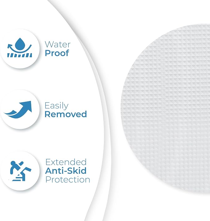 Anti Slip Shower Stickers 24 PCS, Invisible Non-Slip Shower Strips for Adults, Premium Adhesive Bath Tub Stickers (Clear)