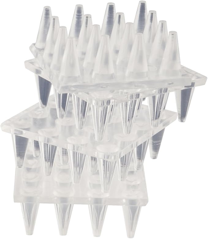 SoftTouch 4" Square Adhesive Anti-Dent Carpet Protectors with 5/8" Spiked Bottom, Self-Stick Spiked Furniture Pads for Tables, Beds, Sofas, Chairs, Set of 2, Clear