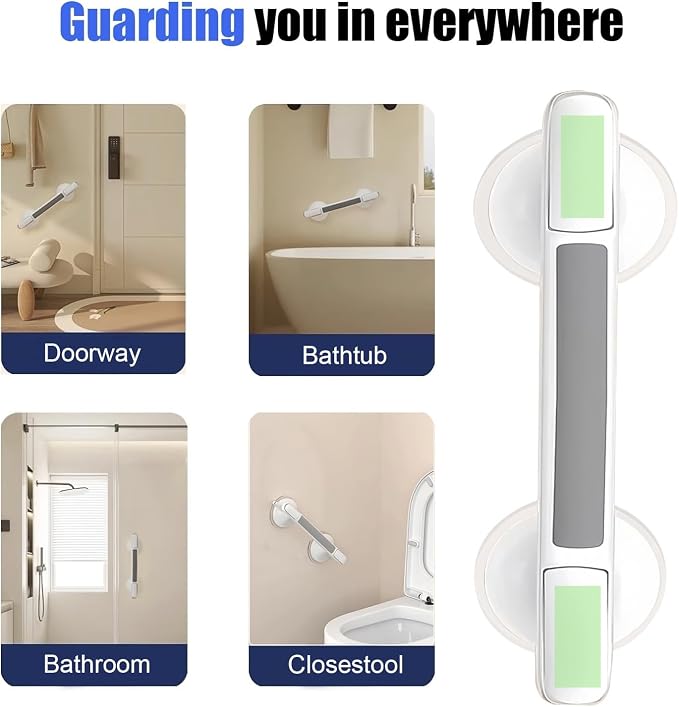 Grab Bar for Elderly for Wall,Grab Bar for Bathtubs and Showers,Shower Handle,Non-Slip Handrail Safety Grip for Seniors No Drilling,Shower Handles for Elderly Suction,Bathroom Accessories