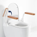 Toilet Safety Rails for Seniors with Space Saving Flip-Up Armrests, Toilet Support Rails for Seniors and Disabled, Pregnant Women, Grab Bars Toilet Safety Frame for Bathroom, Brown