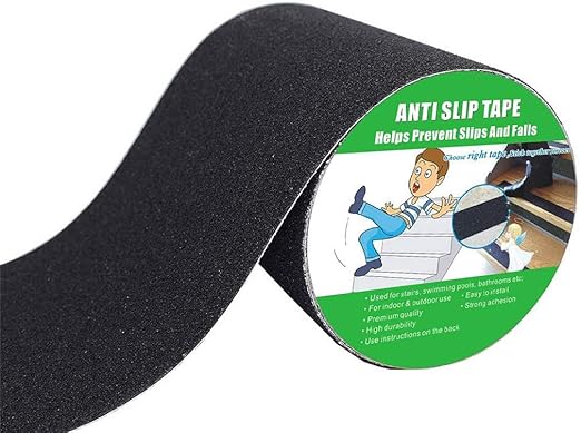 Yorwe Anti Slip Tape, High Traction,Strong Grip Abrasive, Not Easy Leaving Adhesive Residue, Indoor & Outdoor (6" Width x 190" Long, Black)