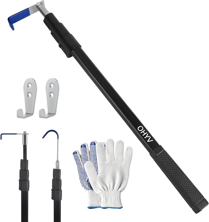 6FT Truck Cargo Grabber Telescoping Truck Bed Retriever Tool Multi-Use Truck Bed Tool Truck Accessori Extendable Reaching Tool Suited for Pickup Trucks SUVs Trailers RVs Boats Garages or Homes