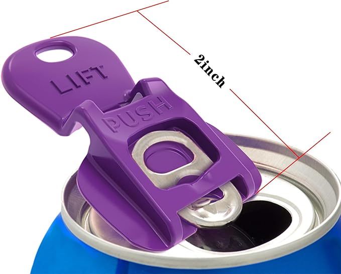 6PCS Colorful Can Tab Openers & Leak-Proof Drink Covers – One-Hand Soda Can Opener and Reusable Protector Caps for Coke, Beer, Soda, and Aluminum Cans