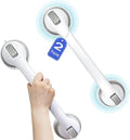 Shower Grab Bars for Seniors, Shower Handles for Elderly Suction Cup,2 Pack 16.24 Inch,Handicap Grab Bars for Bathtubs and Showers Wall, Bathroom Safety for Showers Walls Heavy Duty, No Drilling，Grey