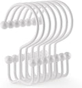 Goowin 24 Pcs Shower Hooks & Rings, Durable Rust Proof Double Glide Rings, Simple Hooks for Shower Curtain & Liner, White